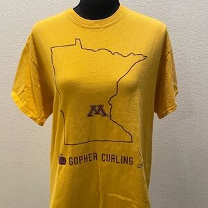 Gildan Yellow Gopher Curling T-Shirt